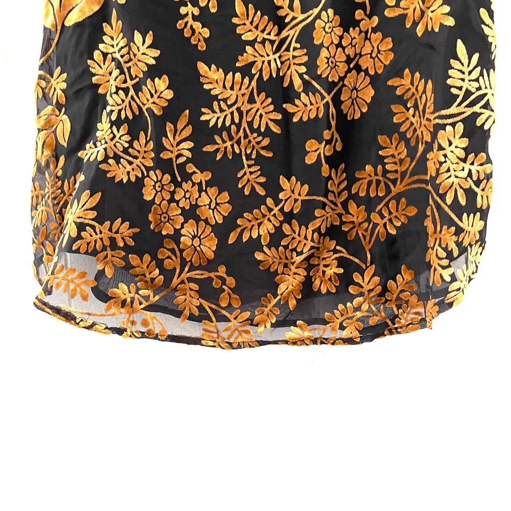 LOFT Floral Burnout Velvet Cami Top Black Gold Size S NWT - Picture 3 of 10